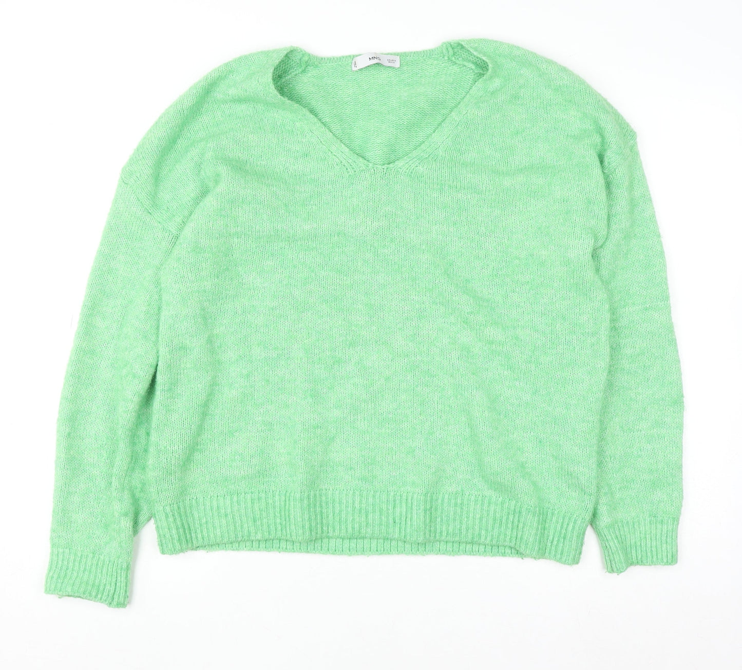 Womens UK Size S Mango Green Pullover Jumper
