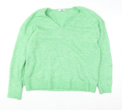 Womens UK Size S Mango Green Pullover Jumper