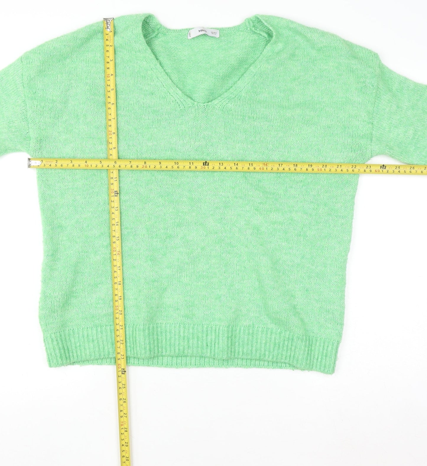 Womens UK Size S Mango Green Pullover Jumper