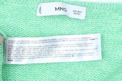 Womens UK Size S Mango Green Pullover Jumper