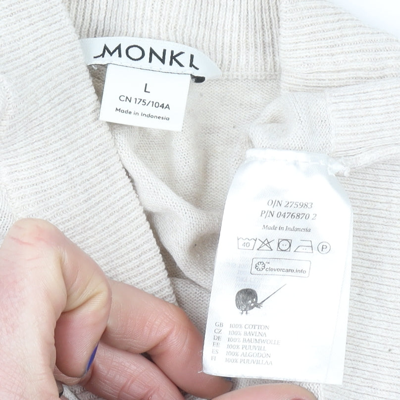 Womens UK Size L Monki Beige Pullover Jumper