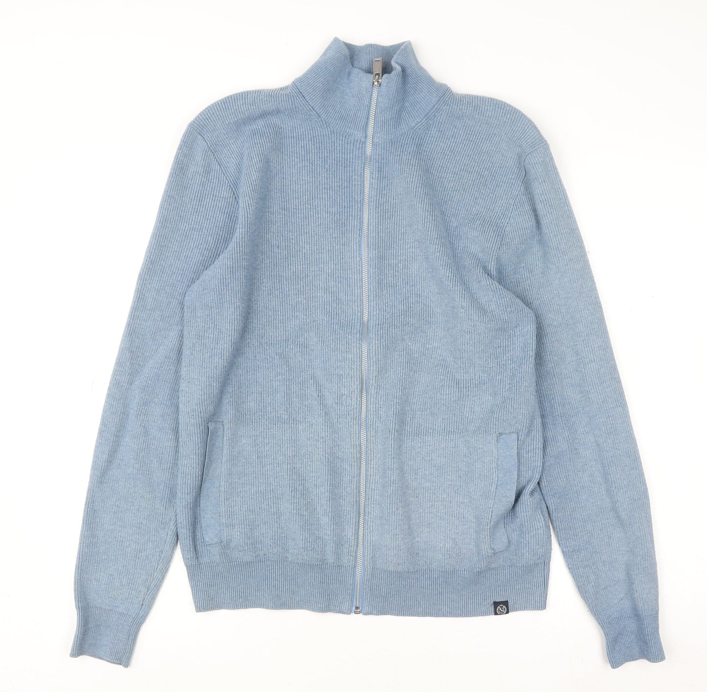 Mens UK Size M Marks and Spencer Blue Full Zip Jumper