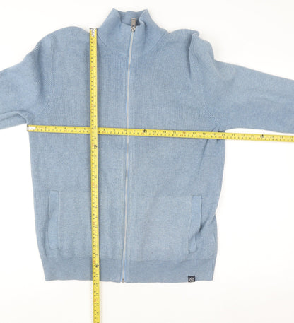 Mens UK Size M Marks and Spencer Blue Full Zip Jumper