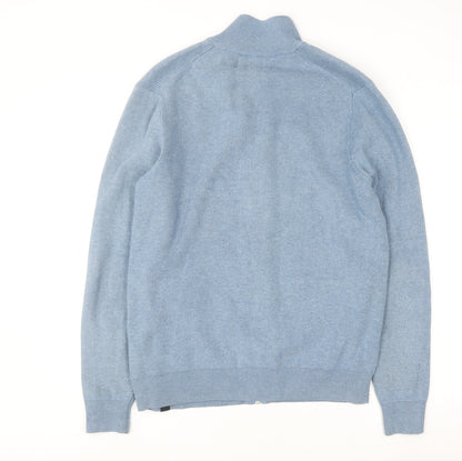 Mens UK Size M Marks and Spencer Blue Full Zip Jumper