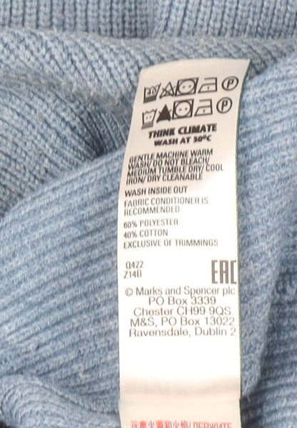 Mens UK Size M Marks and Spencer Blue Full Zip Jumper