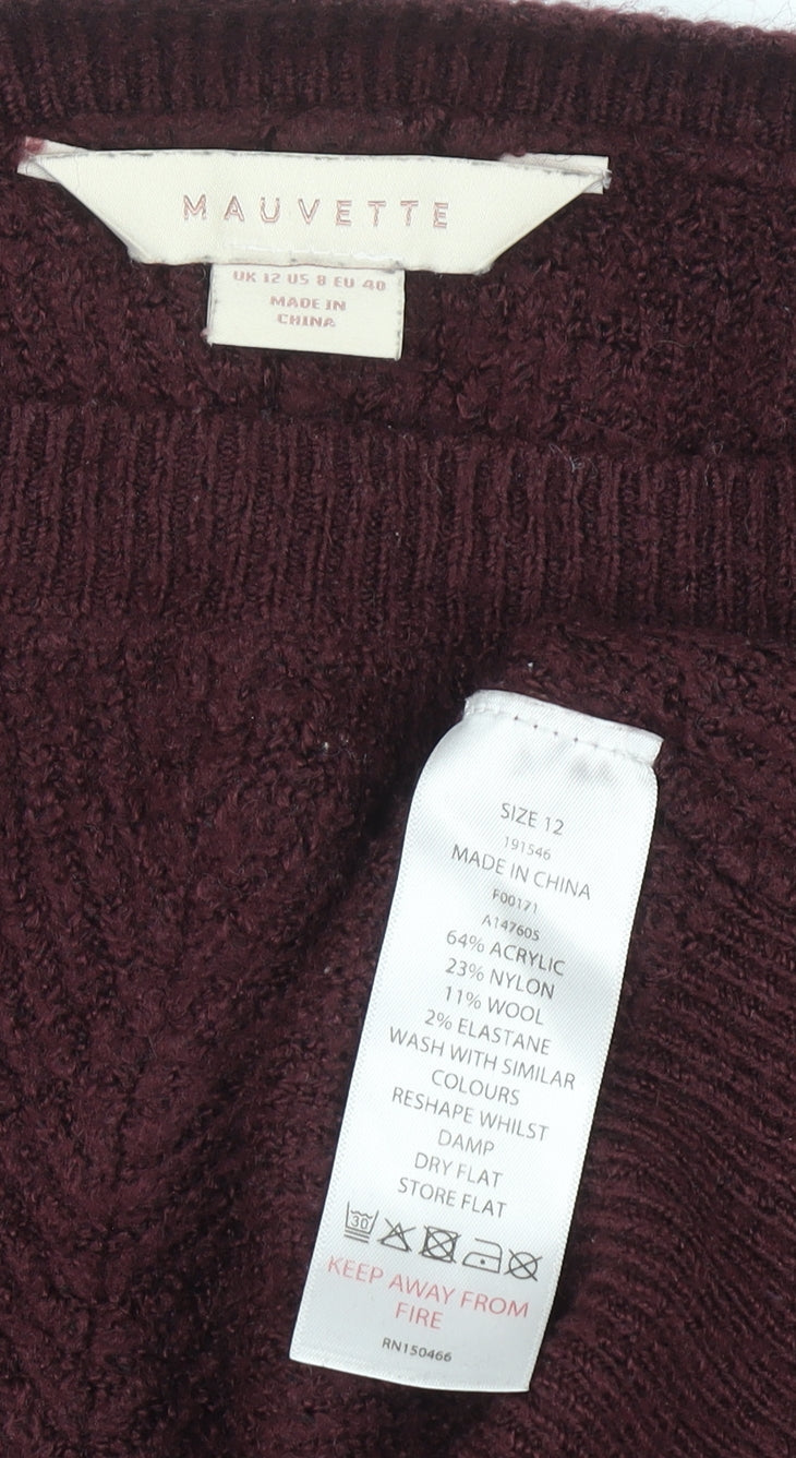 Womens UK Size 12 Mauvette Brown Pullover Jumper
