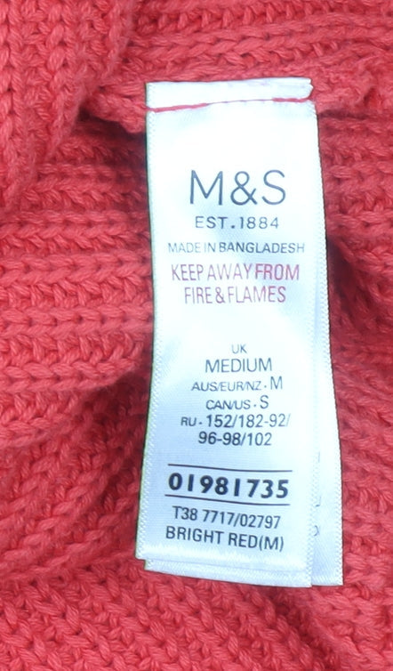 Womens UK Size M Marks and Spencer Red Pullover Jumper