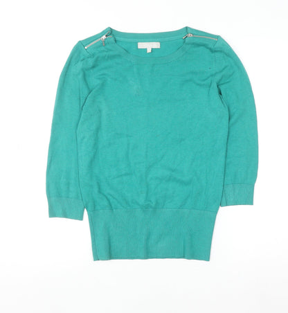 Womens UK Size 10 Red Herring Green Basic Blouse