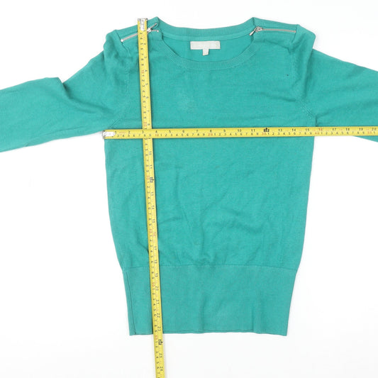 Womens UK Size 10 Red Herring Green Basic Blouse