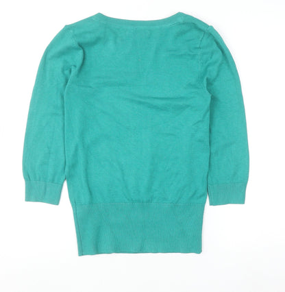 Womens UK Size 10 Red Herring Green Basic Blouse