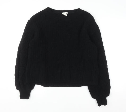 Womens UK Size 12 H&M Black Pullover Jumper