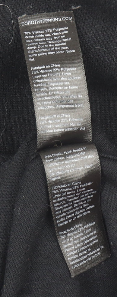 Womens UK Size 12 Dorothy Perkins Black Basic Blouse