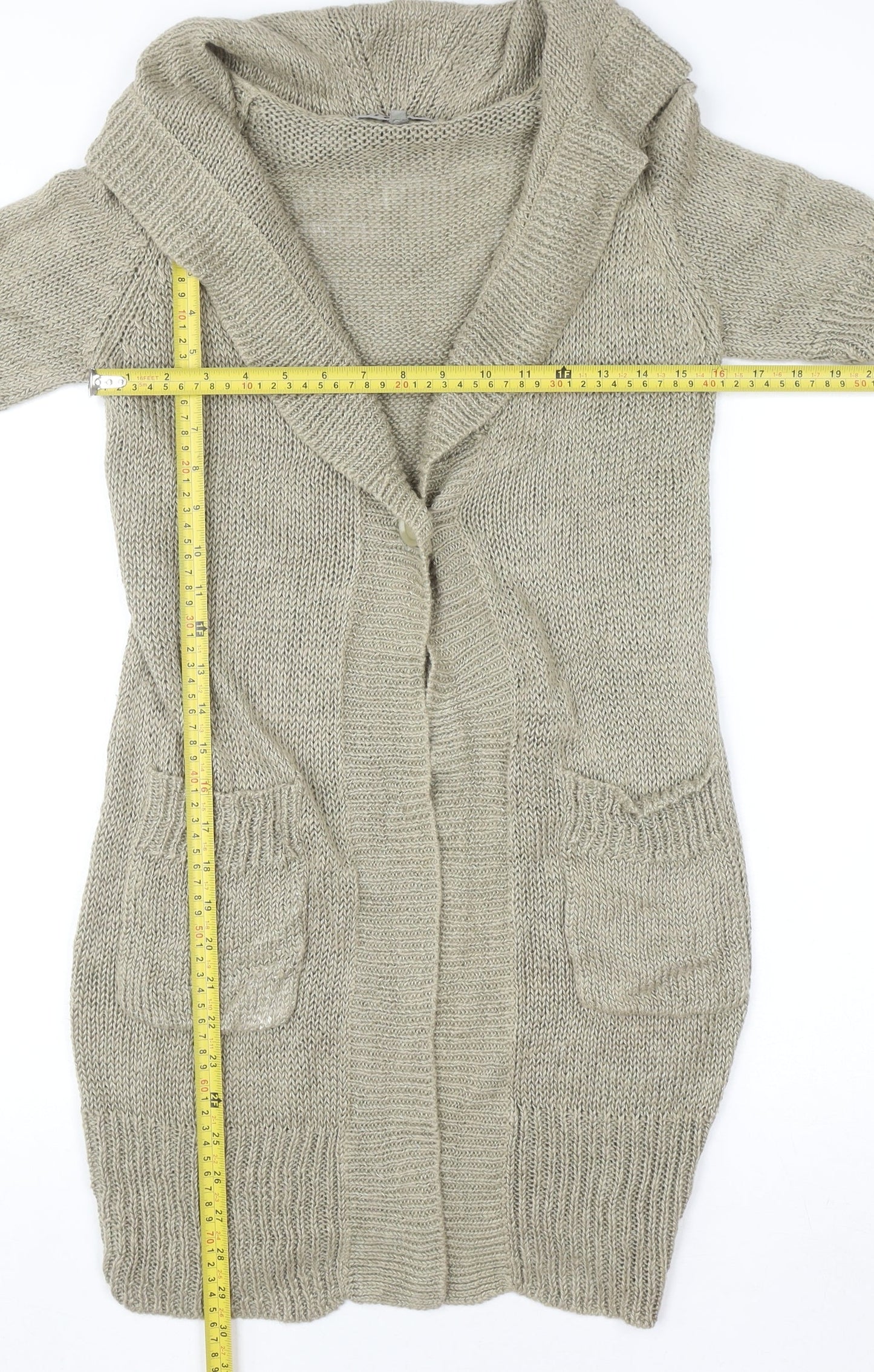 Womens UK Size XS Jigsaw Beige Cardigan Jumper