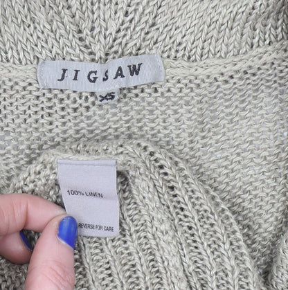 Womens UK Size XS Jigsaw Beige Cardigan Jumper