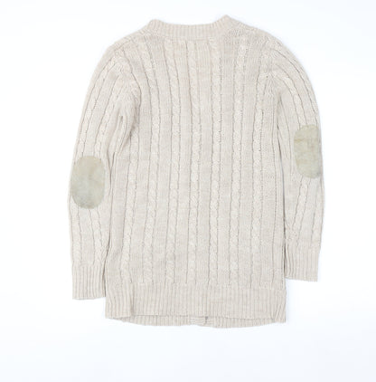 Womens UK Size S Zara Beige Cardigan Jumper