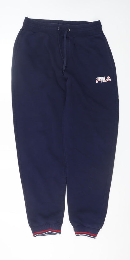 FILA Men’s Blue Jogger Trousers M Elastic Waist Fleece Comfort