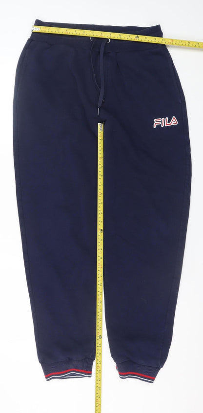 FILA Men’s Blue Jogger Trousers M Elastic Waist Fleece Comfort