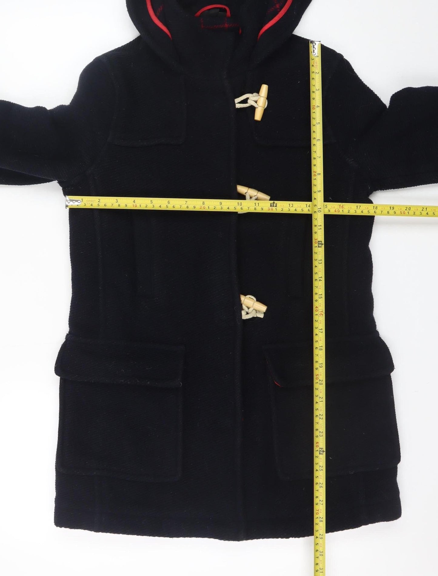 Womens UK Size 8 Topshop Black Duffle Coat