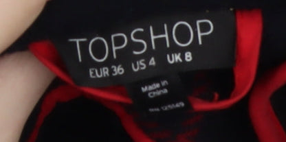 Womens UK Size 8 Topshop Black Duffle Coat