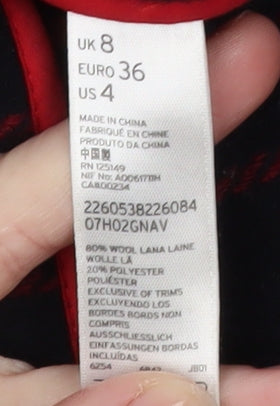 Womens UK Size 8 Topshop Black Duffle Coat