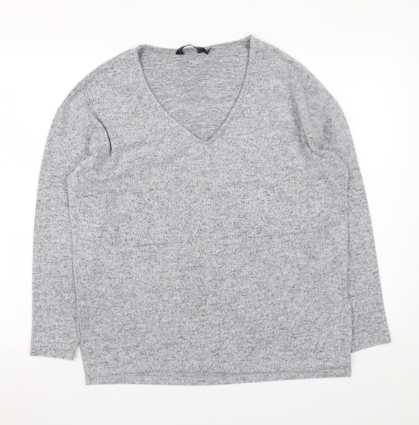 Womens UK Size 10 Dorothy Perkins Grey Basic T-Shirt
