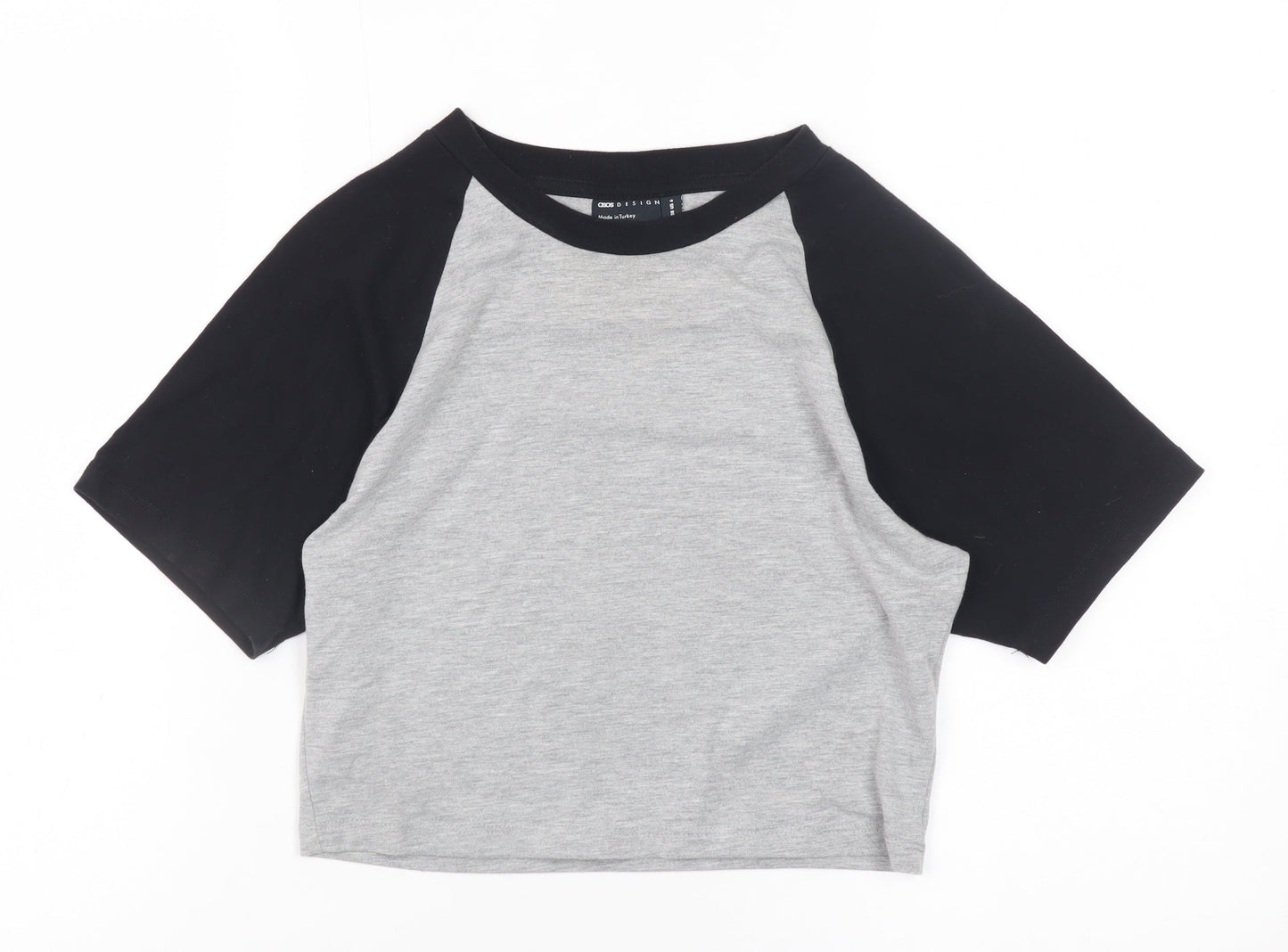 Womens UK Size 10 ASOS DESIGN Multicoloured Cropped T-Shirt