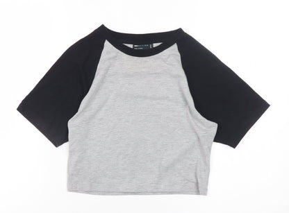 Womens UK Size 10 ASOS DESIGN Multicoloured Cropped T-Shirt