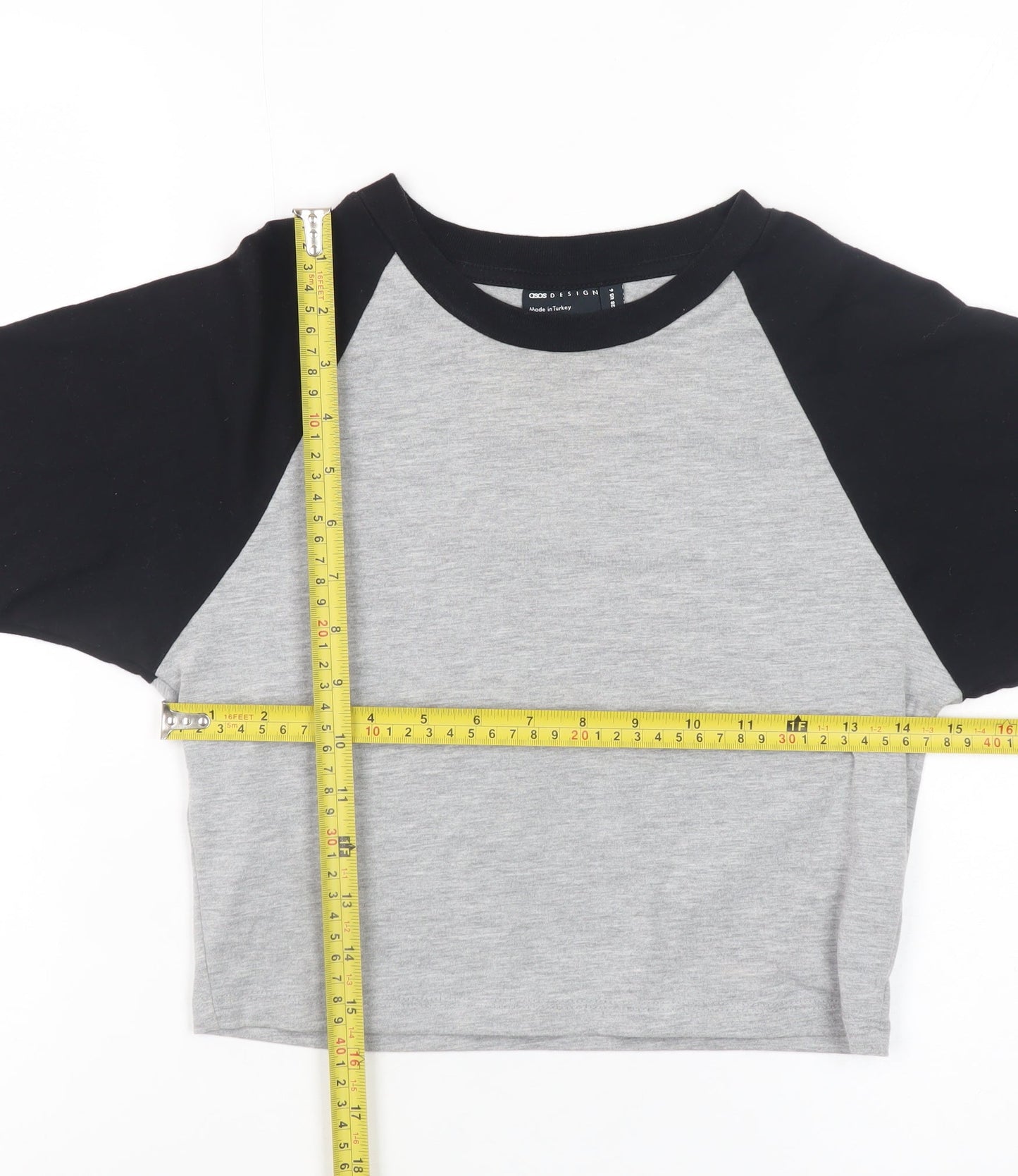 Womens UK Size 10 ASOS DESIGN Multicoloured Cropped T-Shirt