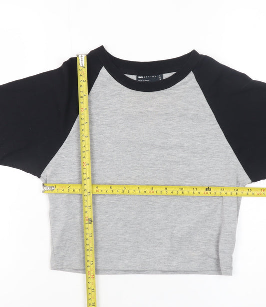 Womens UK Size 10 ASOS DESIGN Multicoloured Cropped T-Shirt
