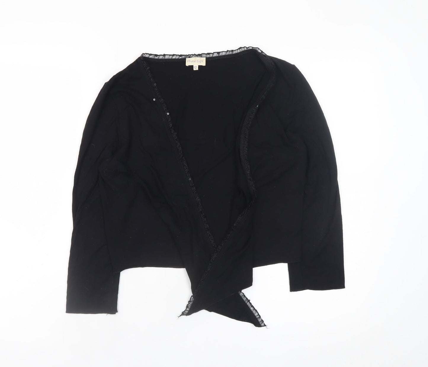 Womens UK Size 12 Phase Eight Black Wrap Blouse