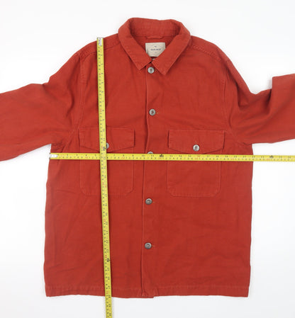 White Stuff Men's Red Cotton Long Sleeve Button-Up Casual Shirt Size M