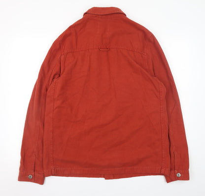 White Stuff Men's Red Cotton Long Sleeve Button-Up Casual Shirt Size M