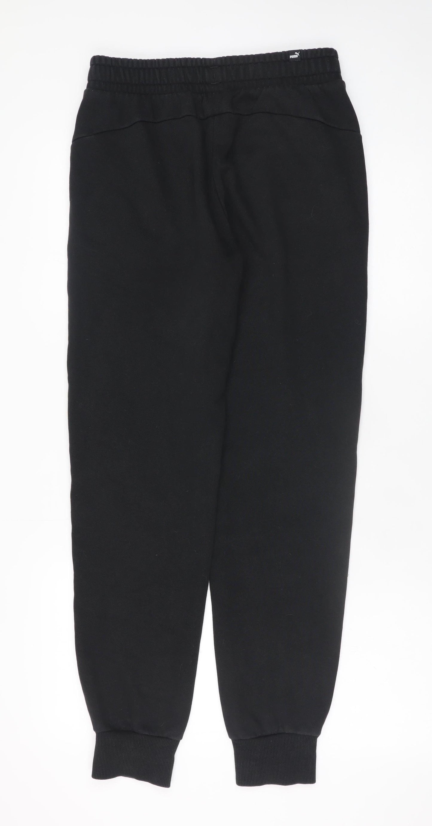 Mens UK Size S PUMA Regular Fit Jogger Black Trousers