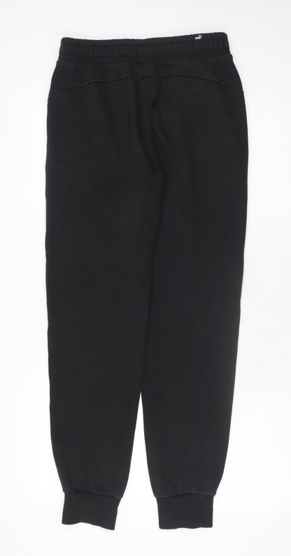 Mens UK Size S PUMA Regular Fit Jogger Black Trousers