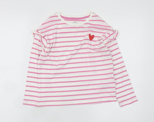 Girls UK Size 6-7 Years Marks and Spencer Pink Basic T-Shirt
