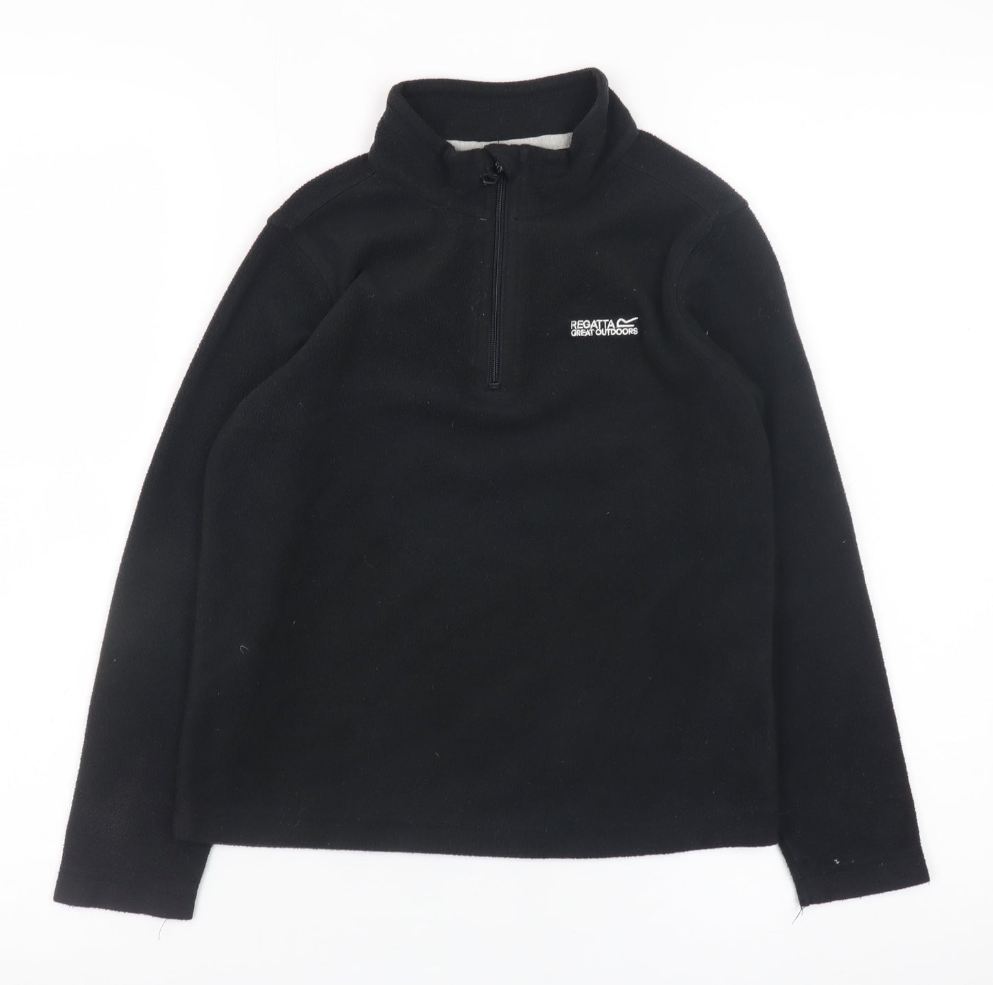 Regatta Boys Black Fleece 1/4 Zip Outdoor Pullover Sweatshirt 9-10 Years