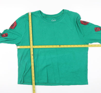 Womens UK Size S Hollister Green Cropped T-Shirt