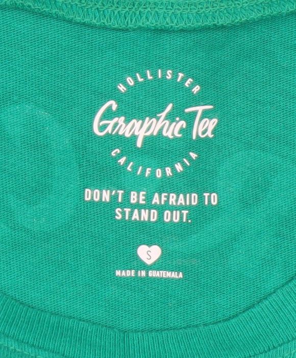Womens UK Size S Hollister Green Cropped T-Shirt