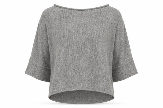 New Collection Women’s Grey Relaxed Knit T-Shirt Size 12