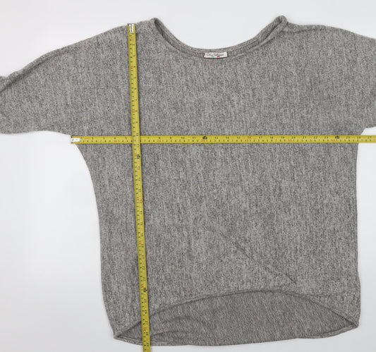 New Collection Women’s Grey Relaxed Knit T-Shirt Size 12