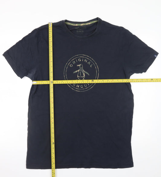 Original Penguin Men's Blue 2XL Graphic Logo Cotton T-Shirt