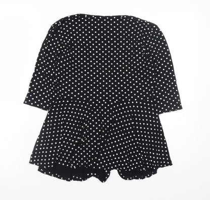 Womens UK Size 12 Boohoo Black Wrap Blouse