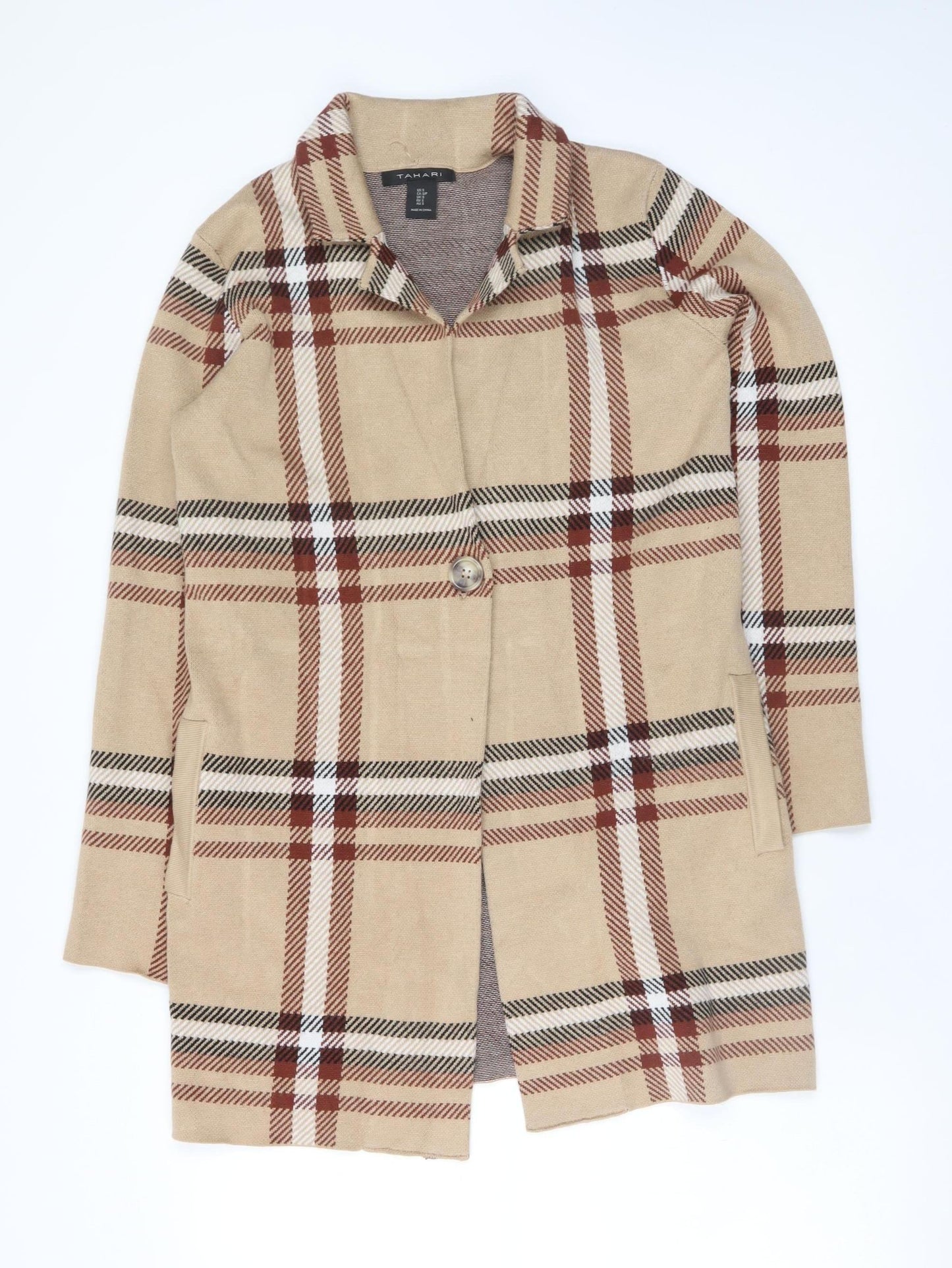 Womens UK Size S Tahari Beige Overcoat
