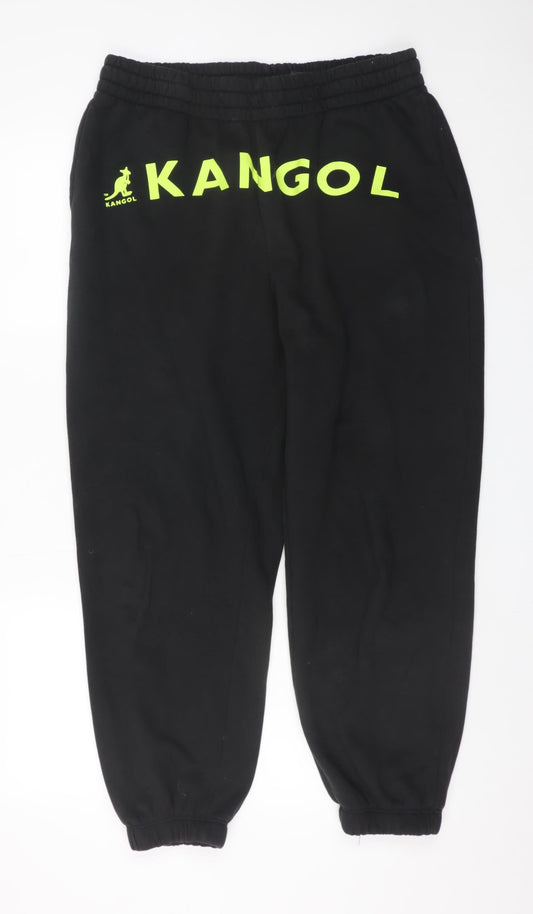 Mens UK Size L Kangol x H&M Regular Fit Sweatpants Black Trousers
