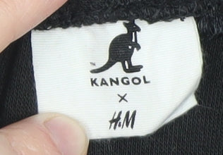 Mens UK Size L Kangol x H&M Regular Fit Sweatpants Black Trousers