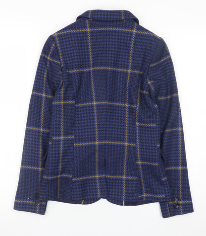 Next Petite Women's Blue Check Blazer Jacket Size 6