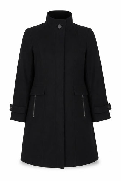 Womens UK Size 16 Finesse Black Overcoat