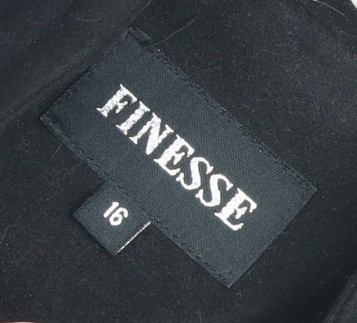 Womens UK Size 16 Finesse Black Overcoat