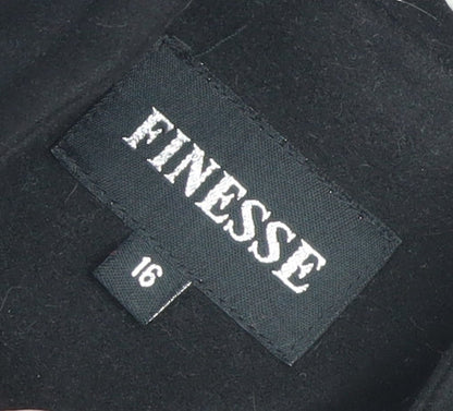 Womens UK Size 16 Finesse Black Overcoat