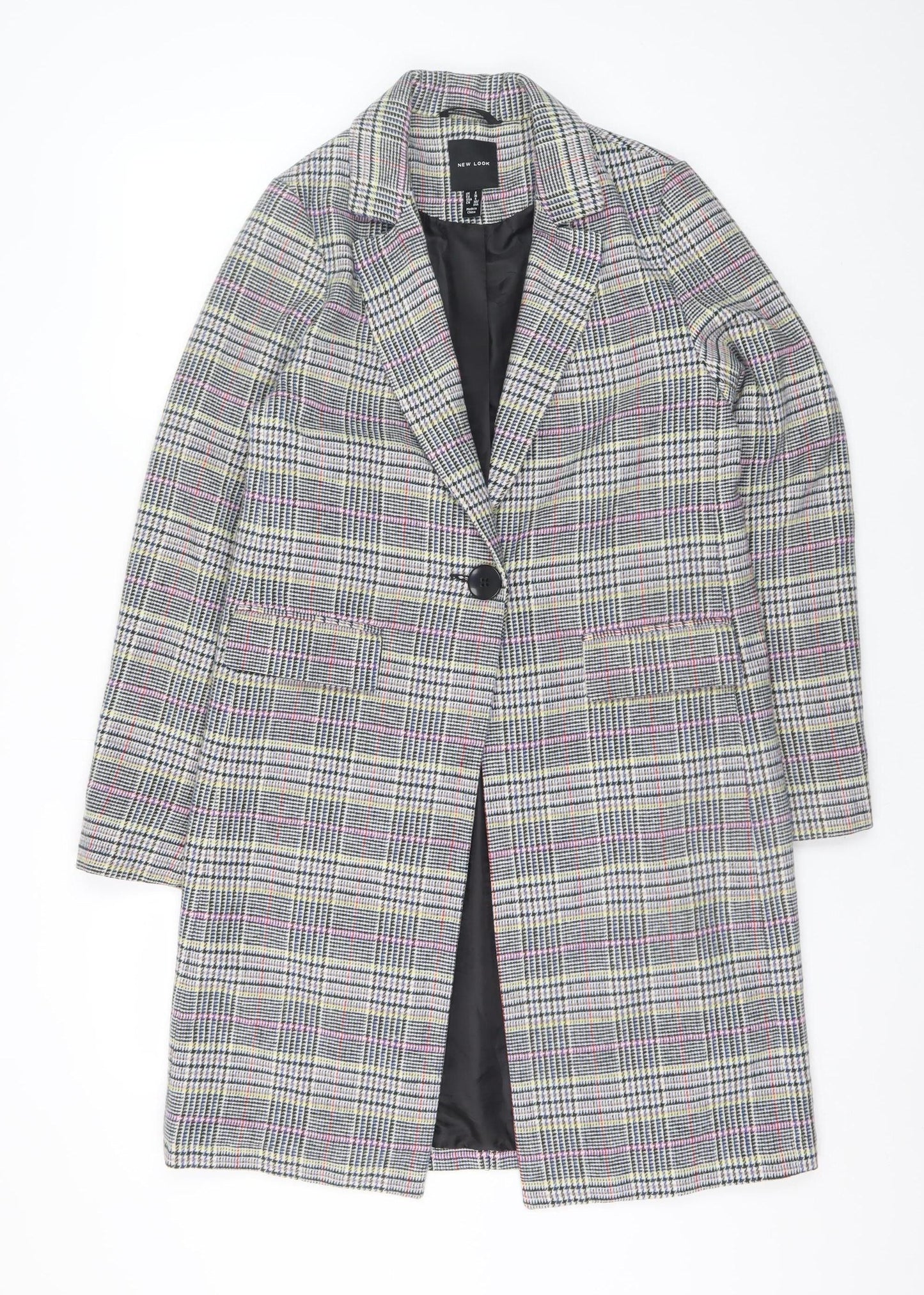 Womens UK Size 8 New Look Grey Overcoat
